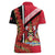 Trinidad and Tobago Women Polo Shirt Coat Of Arms With Chaconia Flower