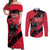 Custom Trinidad and Tobago Cricket Couples Matching Off Shoulder Maxi Dress and Long Sleeve Button Shirt Come On Trinbago Knight Riders