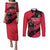 Custom Trinidad and Tobago Cricket Couples Matching Puletasi and Long Sleeve Button Shirt Come On Trinbago Knight Riders