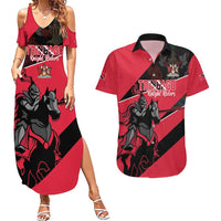 Custom Trinidad and Tobago Cricket Couples Matching Summer Maxi Dress and Hawaiian Shirt Come On Trinbago Knight Riders