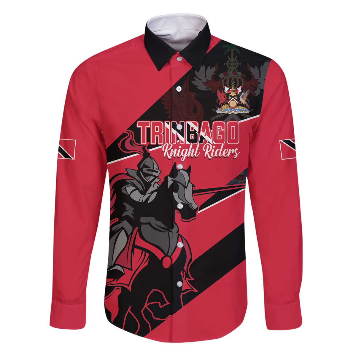 Custom Trinidad and Tobago Cricket Family Matching Off The Shoulder Long Sleeve Dress and Hawaiian Shirt Come On Trinbago Knight Riders