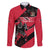 Custom Trinidad and Tobago Cricket Family Matching Off The Shoulder Long Sleeve Dress and Hawaiian Shirt Come On Trinbago Knight Riders
