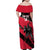 Custom Trinidad and Tobago Cricket Family Matching Off Shoulder Maxi Dress and Hawaiian Shirt Come On Trinbago Knight Riders