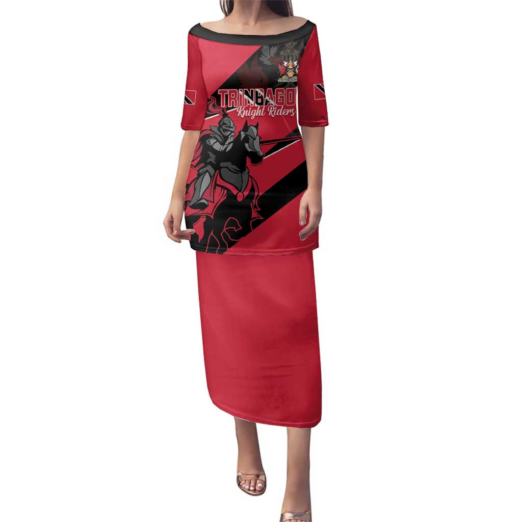 Custom Trinidad and Tobago Cricket Family Matching Puletasi and Hawaiian Shirt Come On Trinbago Knight Riders