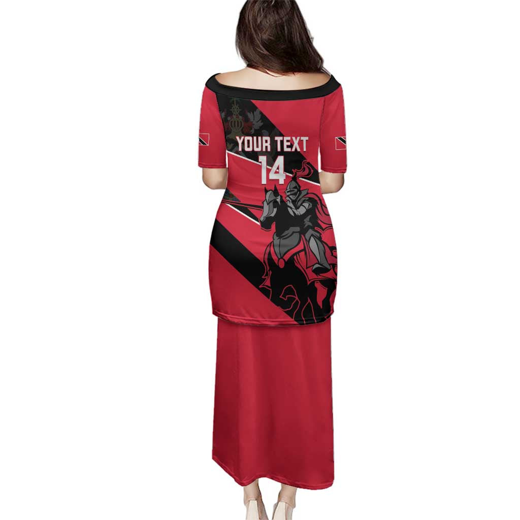 Custom Trinidad and Tobago Cricket Family Matching Puletasi and Hawaiian Shirt Come On Trinbago Knight Riders