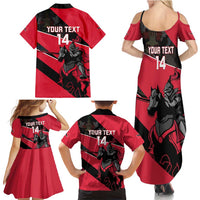 Custom Trinidad and Tobago Cricket Family Matching Summer Maxi Dress and Hawaiian Shirt Come On Trinbago Knight Riders
