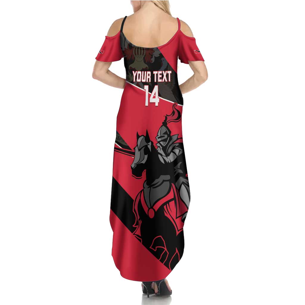 Custom Trinidad and Tobago Cricket Family Matching Summer Maxi Dress and Hawaiian Shirt Come On Trinbago Knight Riders