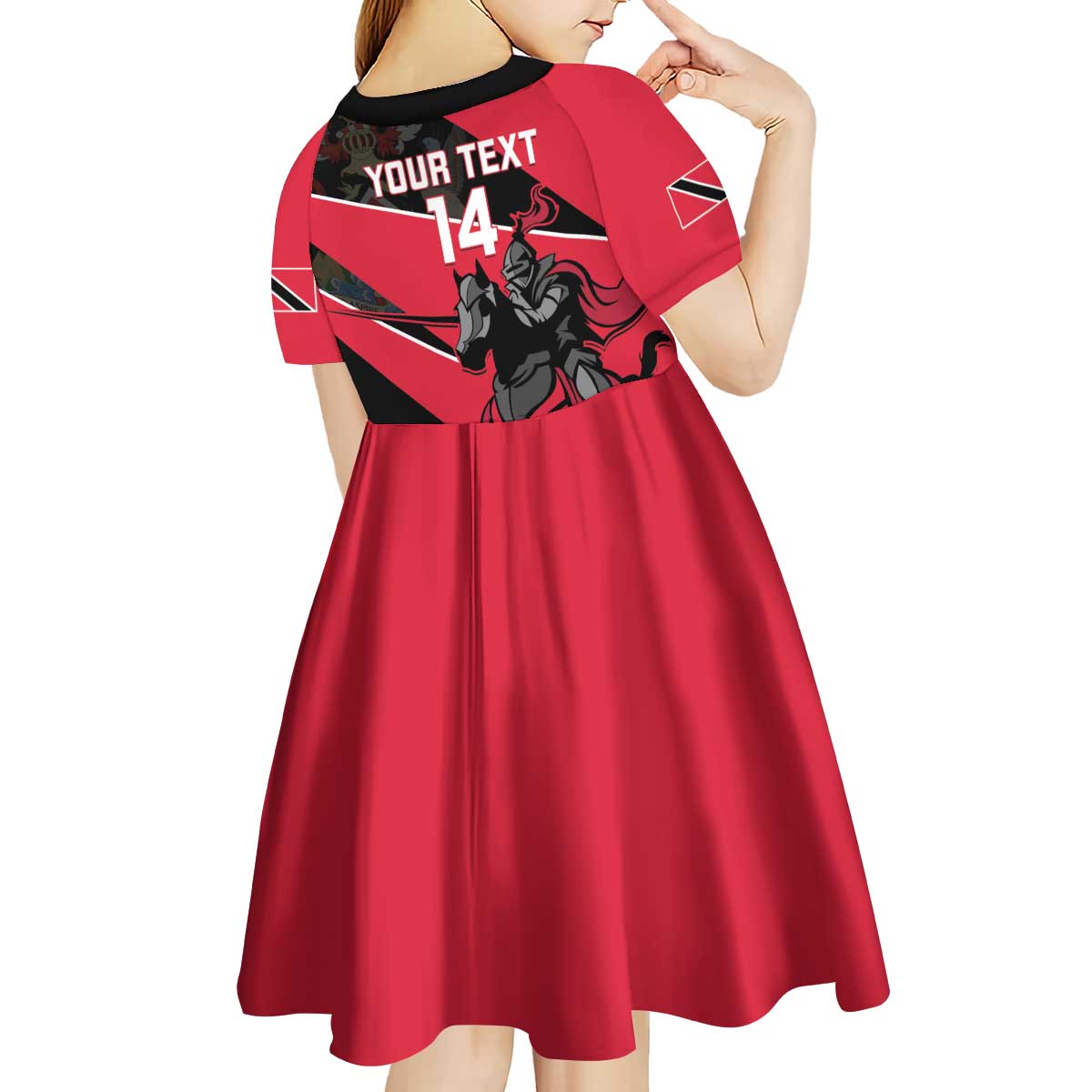 Custom Trinidad and Tobago Cricket Kid Short Sleeve Dress Come On Trinbago Knight Riders