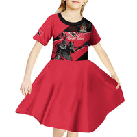 Custom Trinidad and Tobago Cricket Kid Short Sleeve Dress Come On Trinbago Knight Riders