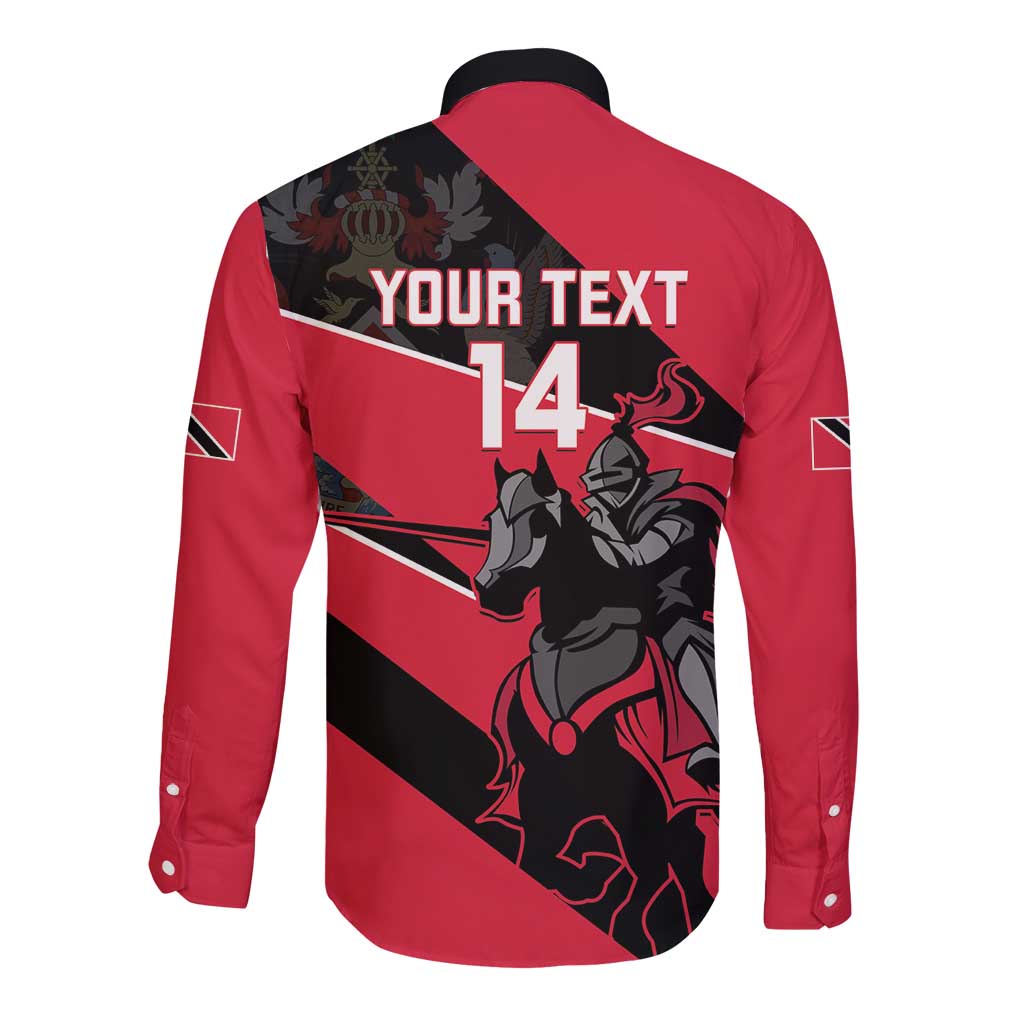 Custom Trinidad and Tobago Cricket Long Sleeve Button Shirt Come On Trinbago Knight Riders
