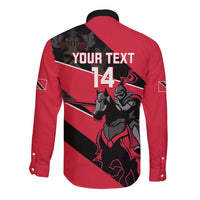 Custom Trinidad and Tobago Cricket Long Sleeve Button Shirt Come On Trinbago Knight Riders