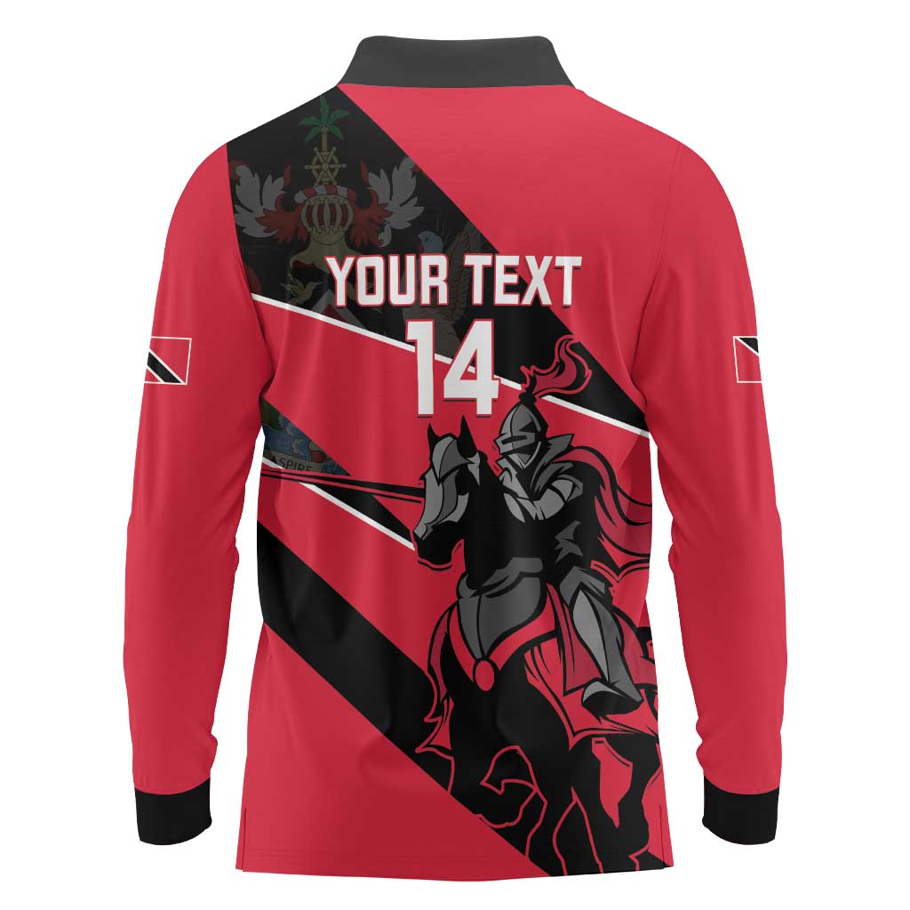 Custom Trinidad and Tobago Cricket Long Sleeve Polo Shirt Come On Trinbago Knight Riders