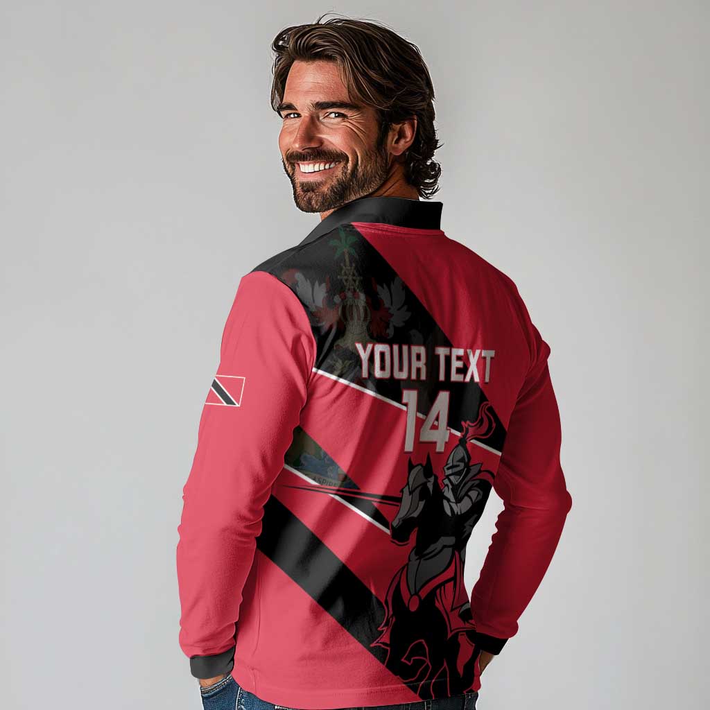 Custom Trinidad and Tobago Cricket Long Sleeve Polo Shirt Come On Trinbago Knight Riders