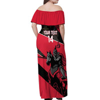 Custom Trinidad and Tobago Cricket Off Shoulder Maxi Dress Come On Trinbago Knight Riders