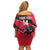 Custom Trinidad and Tobago Cricket Off Shoulder Short Dress Come On Trinbago Knight Riders