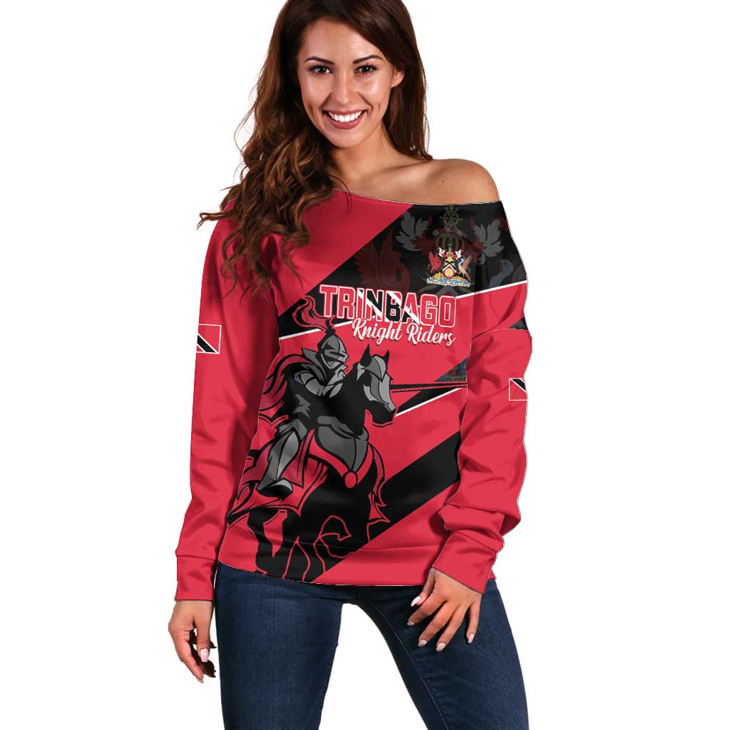 Custom Trinidad and Tobago Cricket Off Shoulder Sweater Come On Trinbago Knight Riders