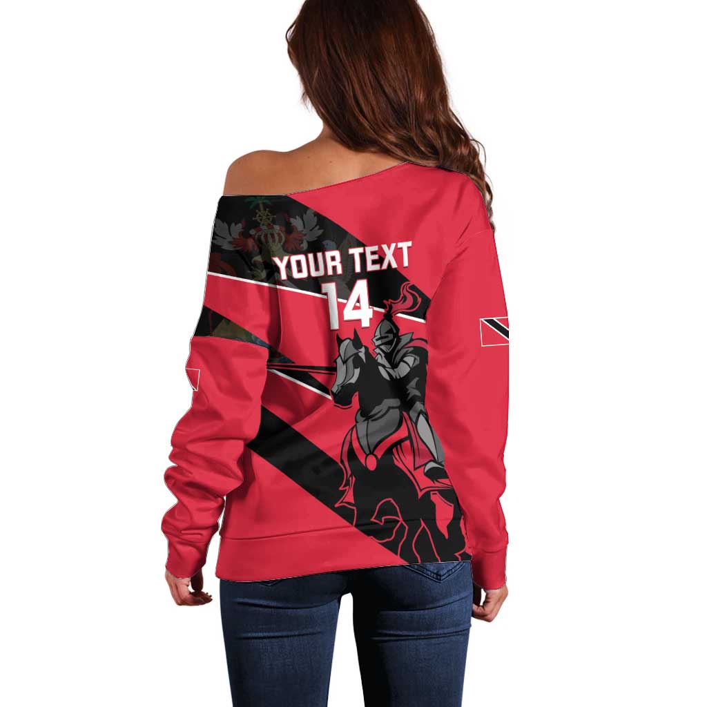 Custom Trinidad and Tobago Cricket Off Shoulder Sweater Come On Trinbago Knight Riders