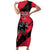 Custom Trinidad and Tobago Cricket Short Sleeve Bodycon Dress Come On Trinbago Knight Riders