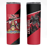 Custom Trinidad and Tobago Cricket Skinny Tumbler Come On Trinbago Knight Riders