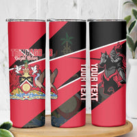 Custom Trinidad and Tobago Cricket Skinny Tumbler Come On Trinbago Knight Riders