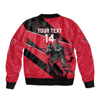 Custom Trinidad and Tobago Cricket Sleeve Zip Bomber Jacket Come On Trinbago Knight Riders