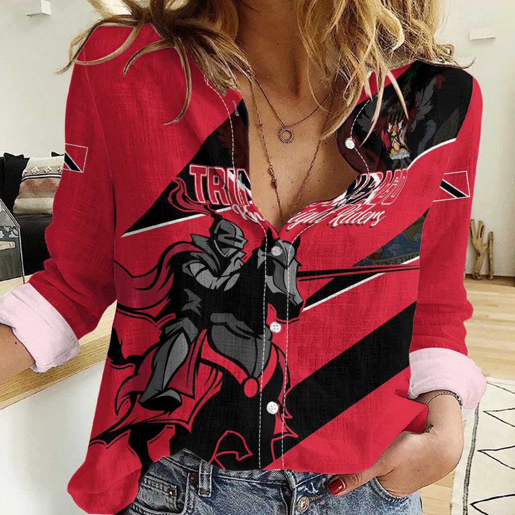 Custom Trinidad and Tobago Cricket Women Casual Shirt Come On Trinbago Knight Riders