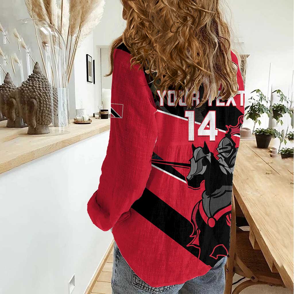 Custom Trinidad and Tobago Cricket Women Casual Shirt Come On Trinbago Knight Riders