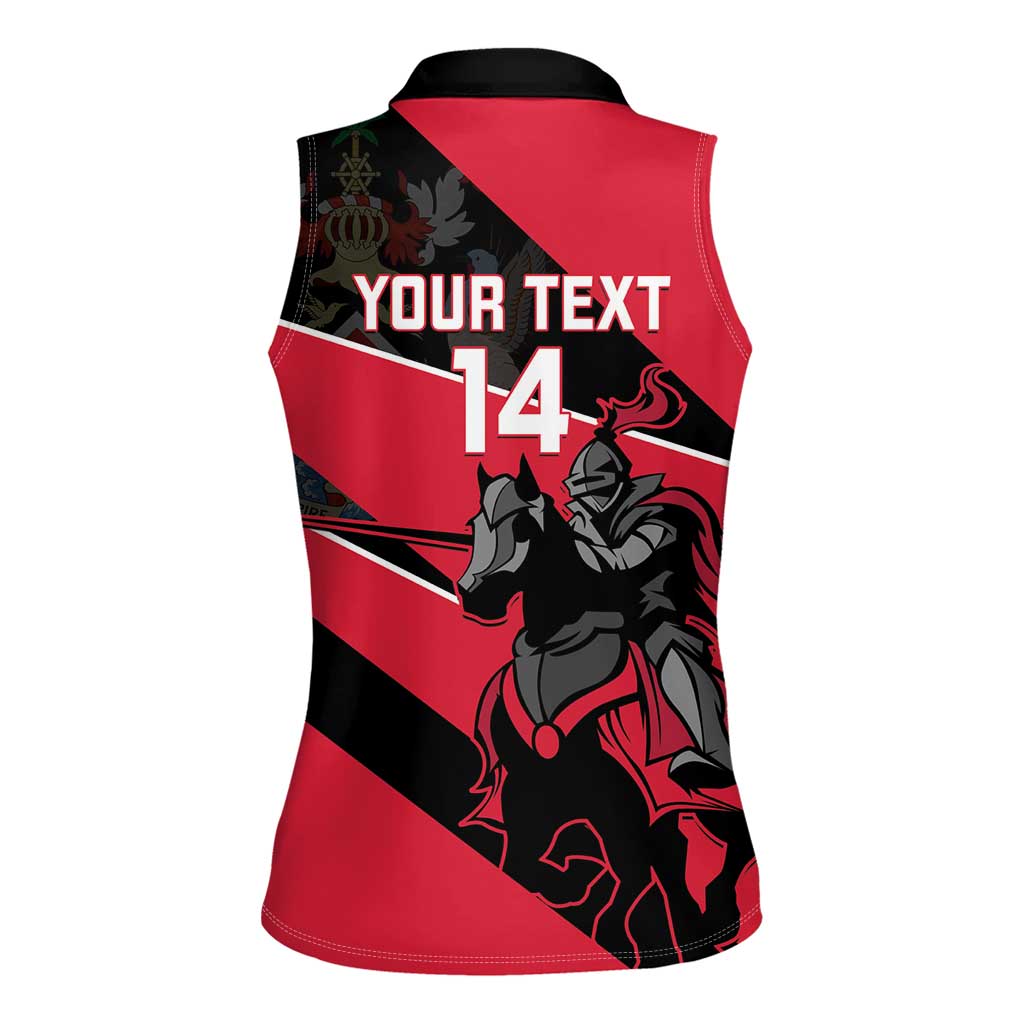 Custom Trinidad and Tobago Cricket Women Sleeveless Polo Shirt Come On Trinbago Knight Riders