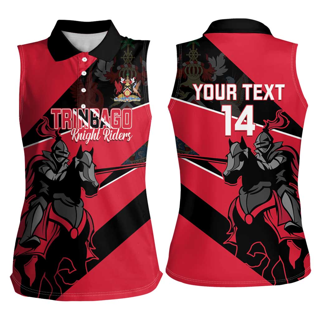 Custom Trinidad and Tobago Cricket Women Sleeveless Polo Shirt Come On Trinbago Knight Riders