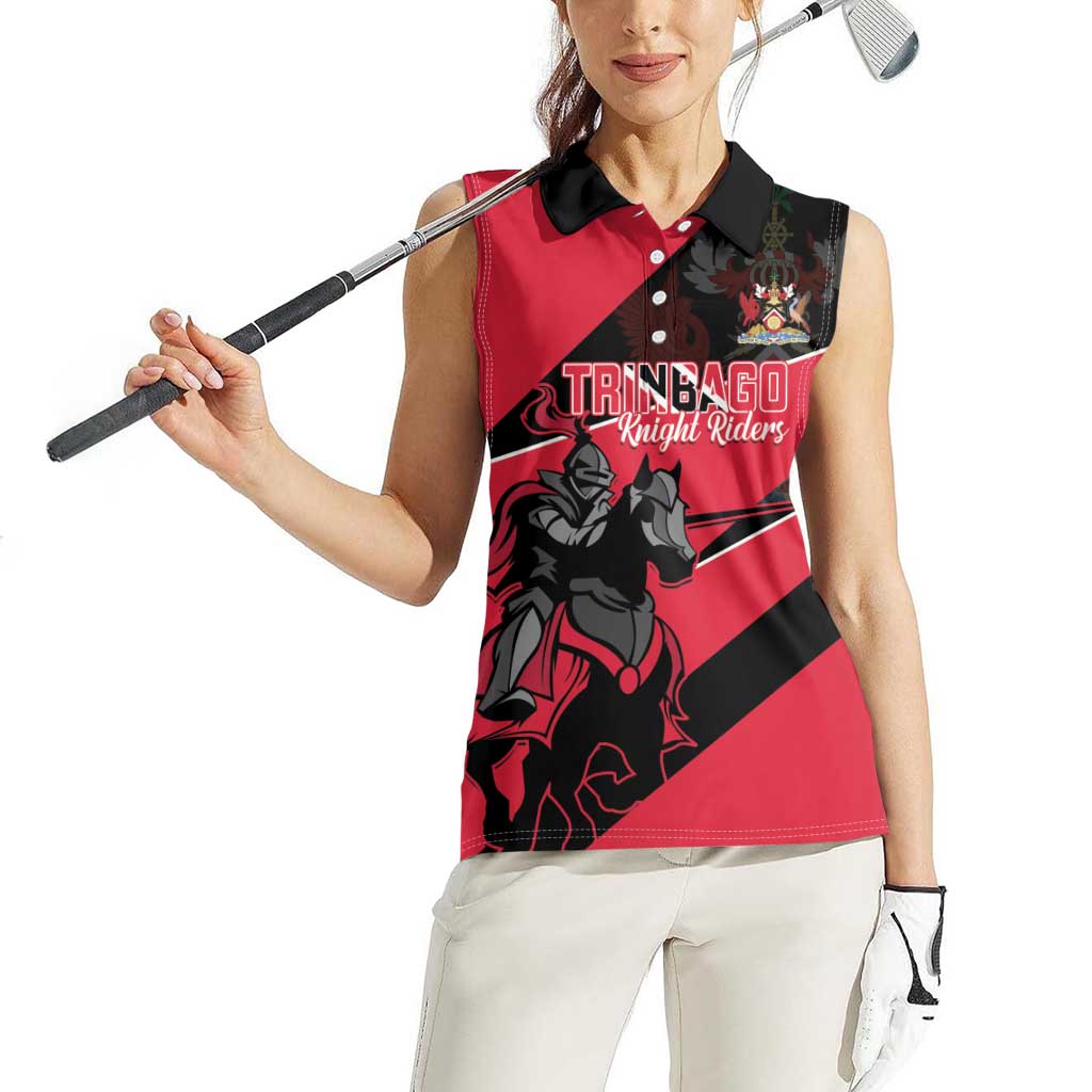 Custom Trinidad and Tobago Cricket Women Sleeveless Polo Shirt Come On Trinbago Knight Riders