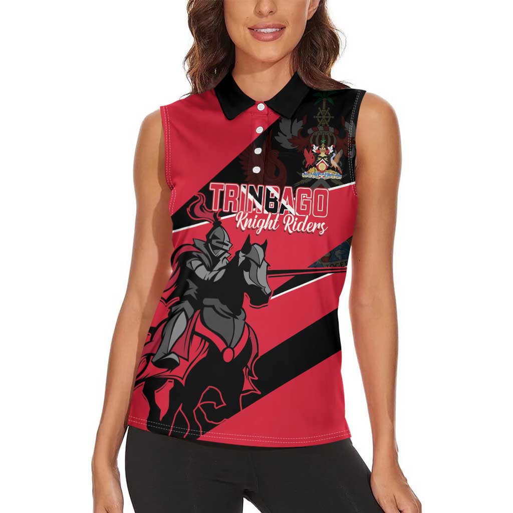 Custom Trinidad and Tobago Cricket Women Sleeveless Polo Shirt Come On Trinbago Knight Riders