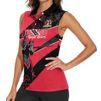 Custom Trinidad and Tobago Cricket Women Sleeveless Polo Shirt Come On Trinbago Knight Riders