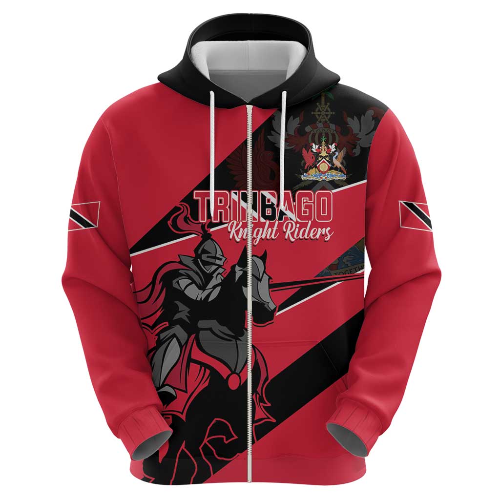 Custom Trinidad and Tobago Cricket Zip Hoodie Come On Trinbago Knight Riders