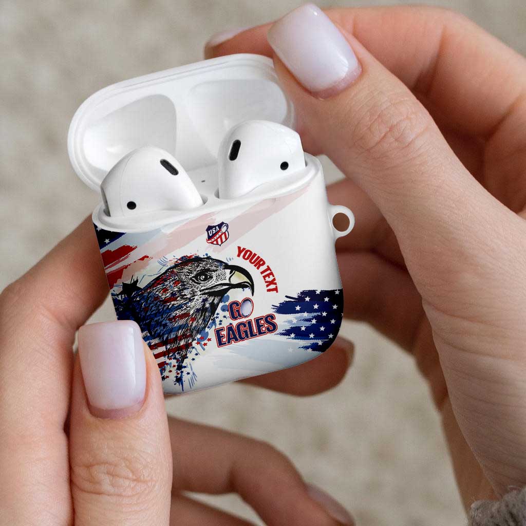 USA 2026 Rugby Custom AirPods Case Go Eagle Brushes Style