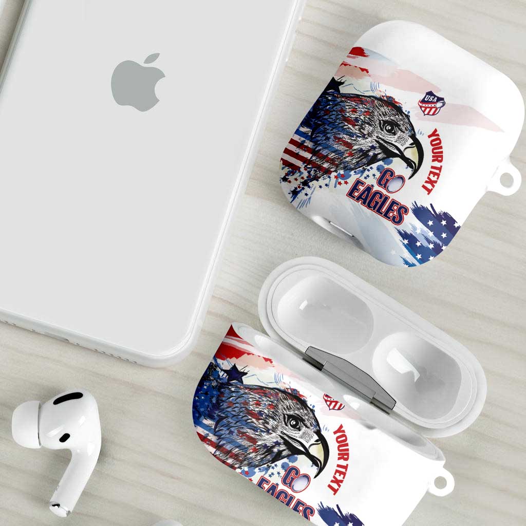 USA 2026 Rugby Custom AirPods Case Go Eagle Brushes Style