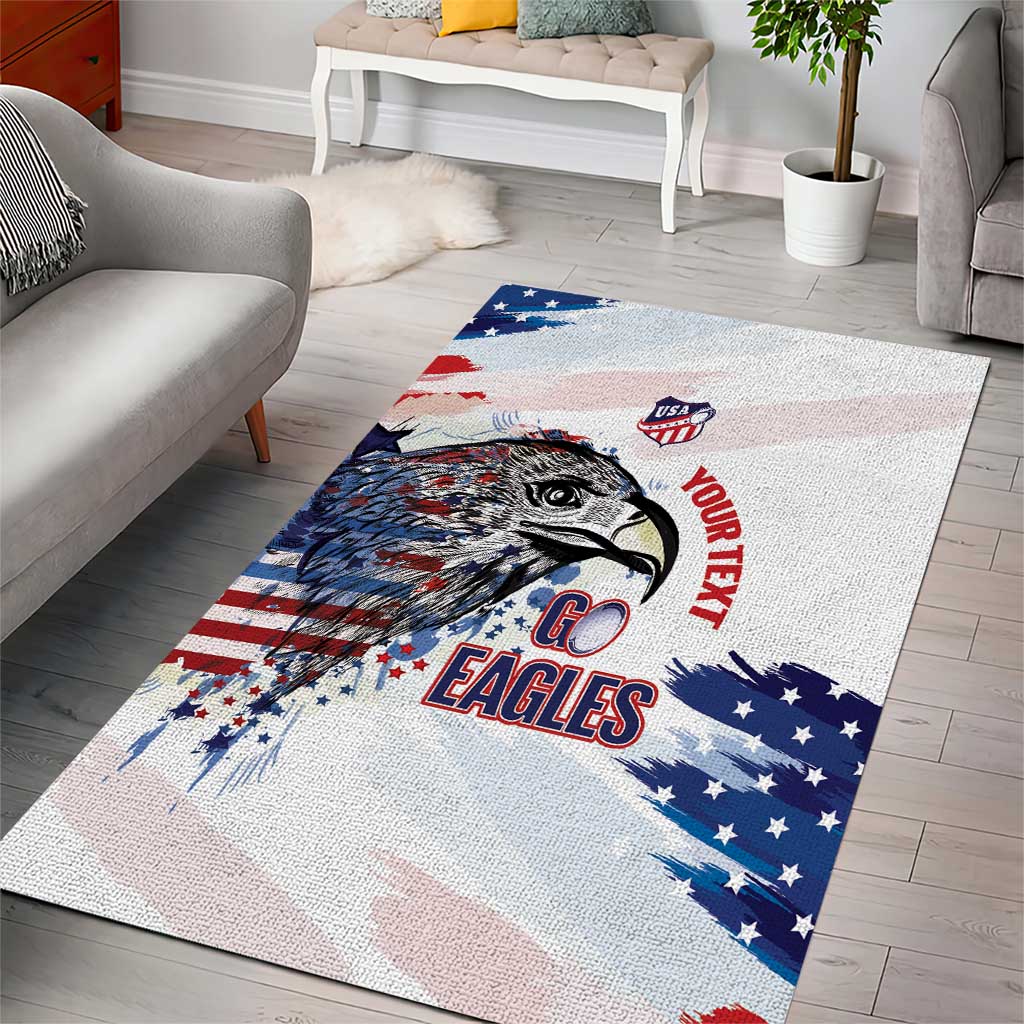 USA 2026 Rugby Custom Area Rug Go Eagle Brushes Style