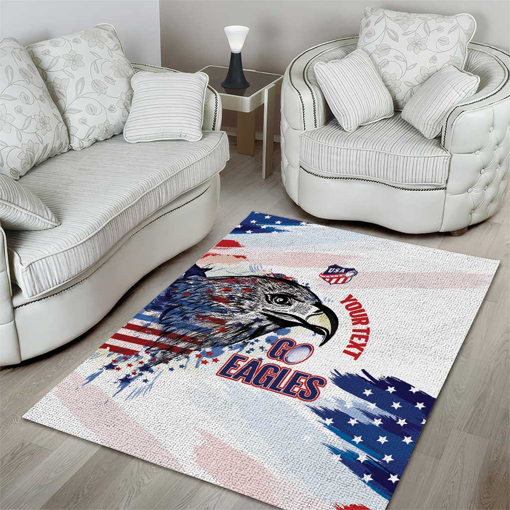 USA 2026 Rugby Custom Area Rug Go Eagle Brushes Style