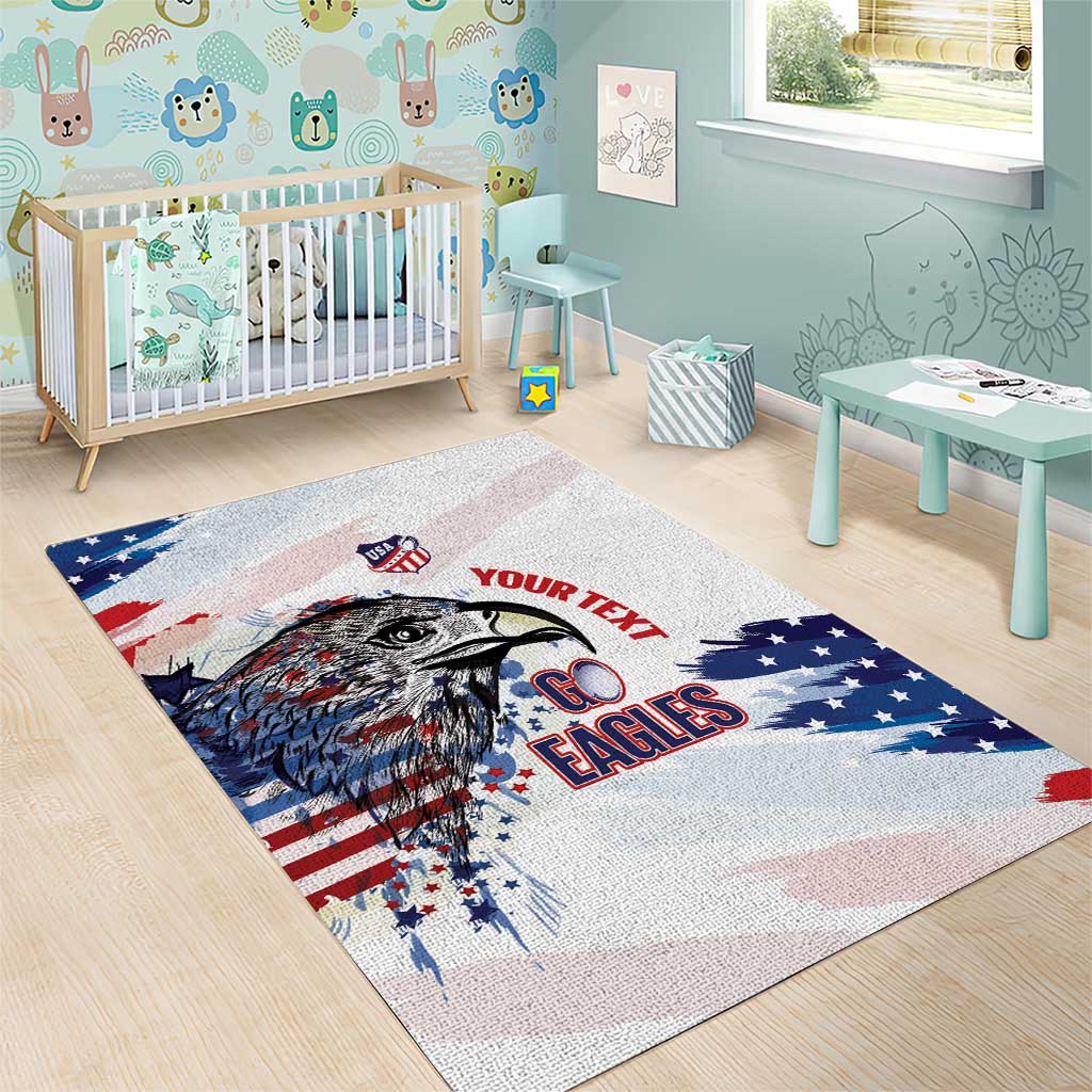 USA 2026 Rugby Custom Area Rug Go Eagle Brushes Style