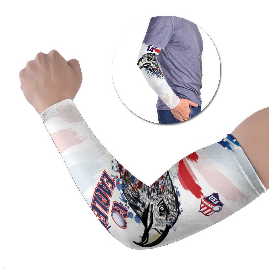 USA 2026 Rugby Custom Arm Sleeves Go Eagle Brushes Style