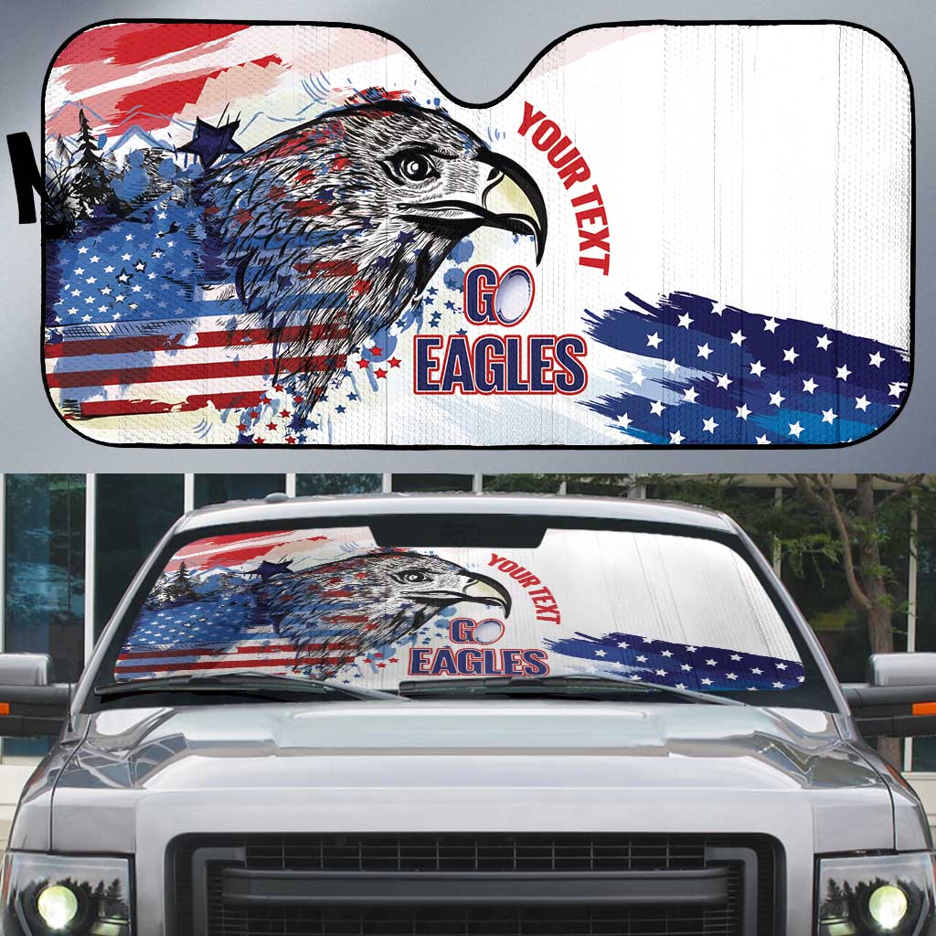USA 2026 Rugby Custom Auto Sun Shade Go Eagle Brushes Style