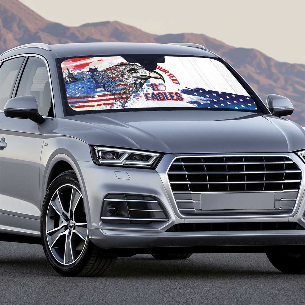 USA 2026 Rugby Custom Auto Sun Shade Go Eagle Brushes Style