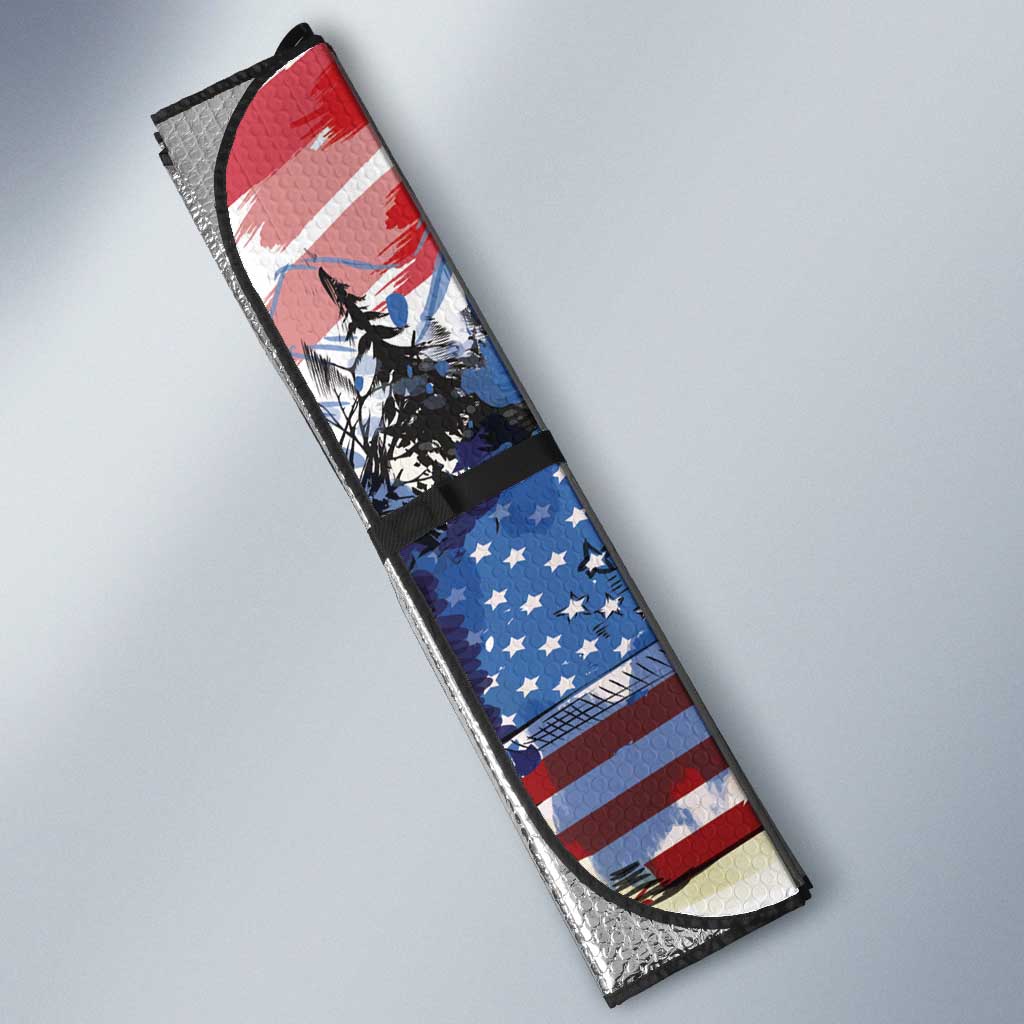 USA 2026 Rugby Custom Auto Sun Shade Go Eagle Brushes Style