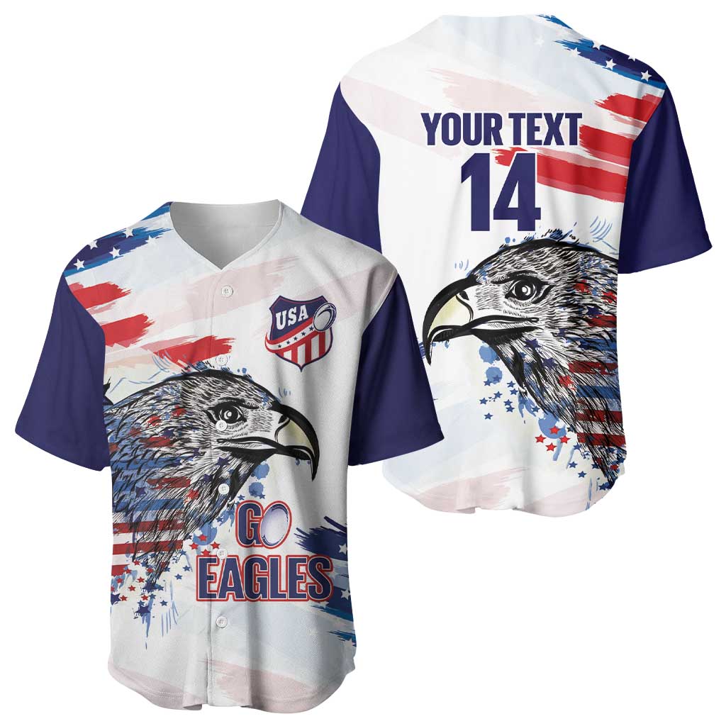 USA 2026 Rugby Custom Baseball Jersey Go Eagle Brushes Style