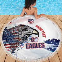 USA 2026 Rugby Custom Beach Blanket Go Eagle Brushes Style