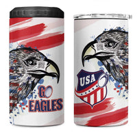 USA 2026 Rugby Custom 4 in 1 Can Cooler Tumbler Go Eagle Brushes Style