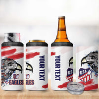 USA 2026 Rugby Custom 4 in 1 Can Cooler Tumbler Go Eagle Brushes Style