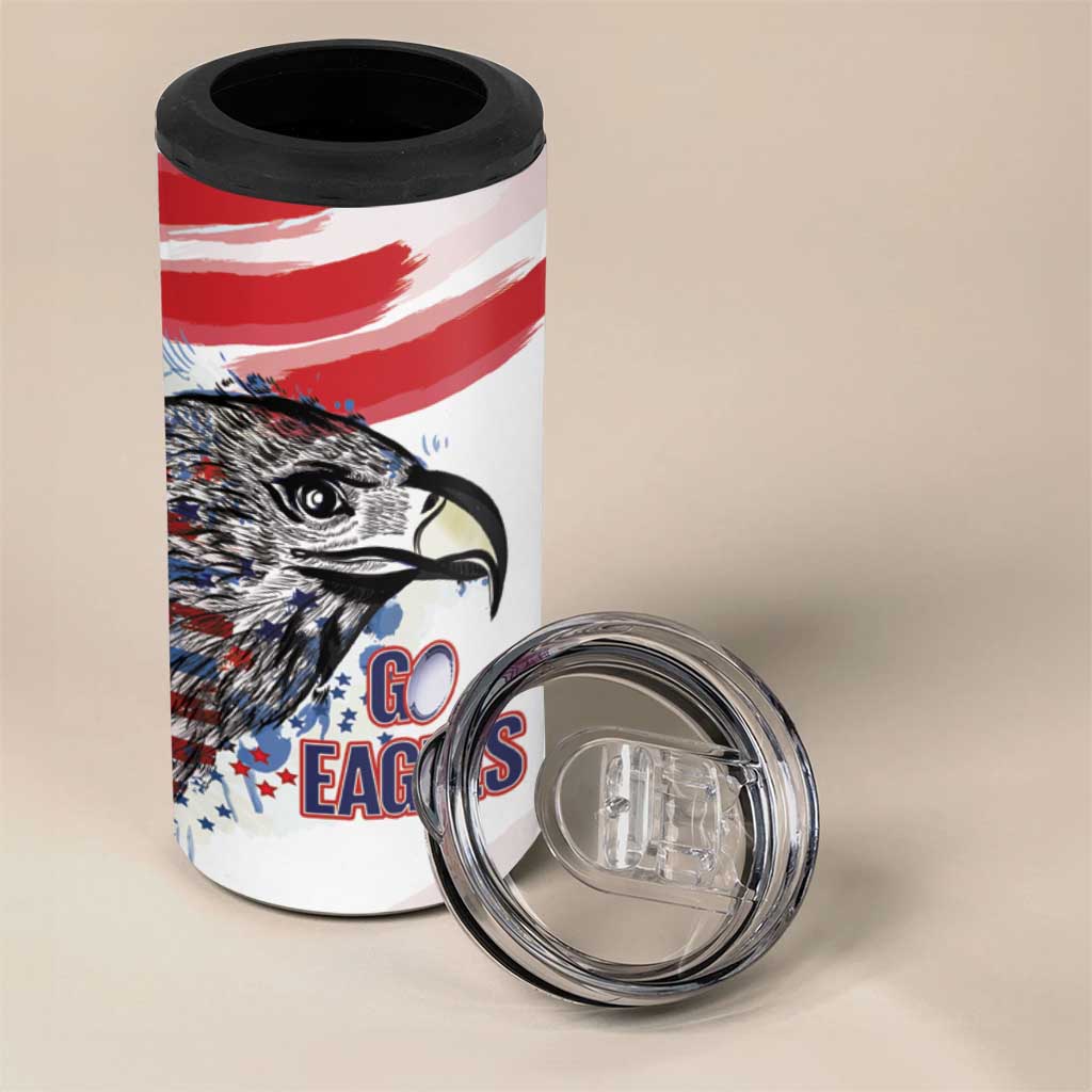 USA 2026 Rugby Custom 4 in 1 Can Cooler Tumbler Go Eagle Brushes Style