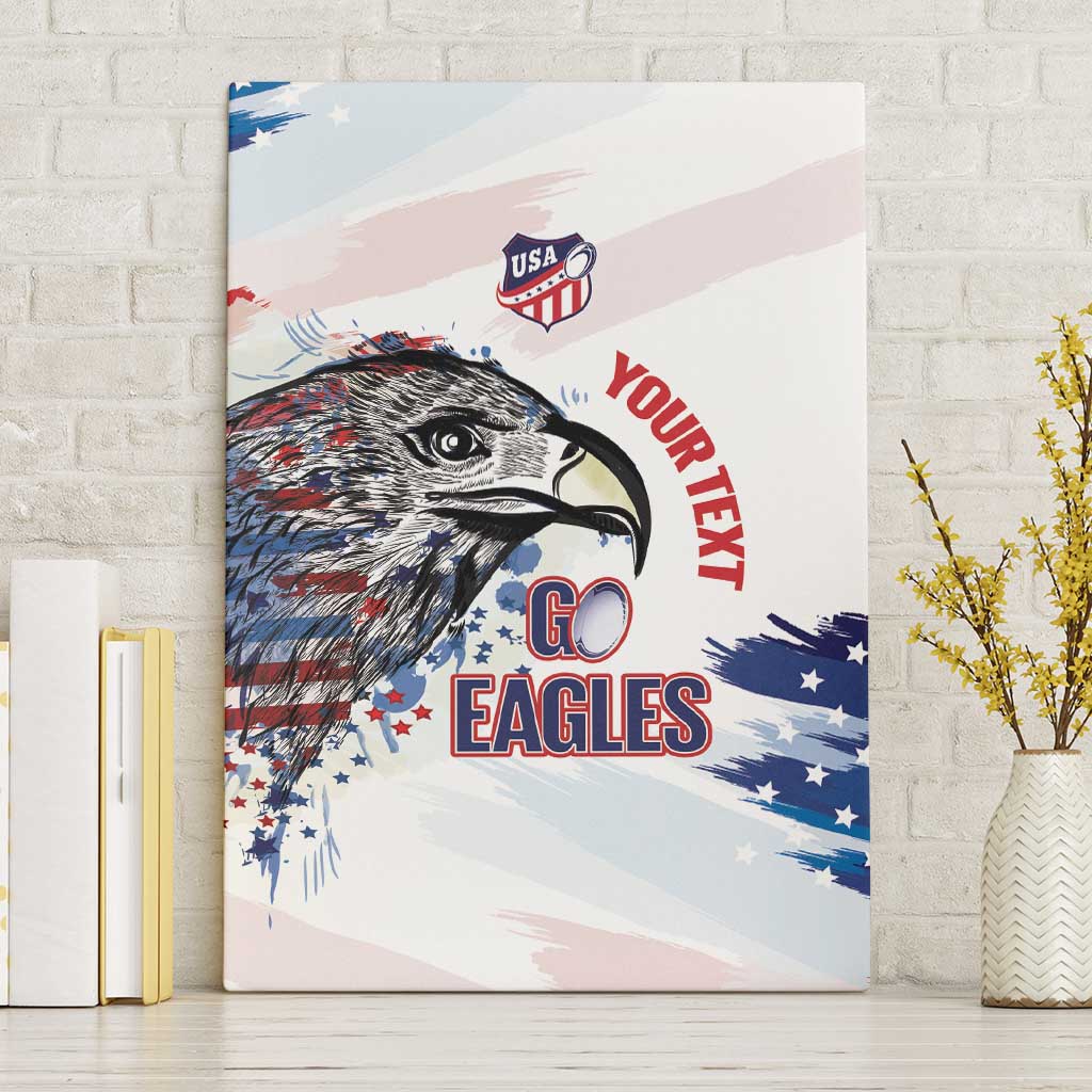 USA 2026 Rugby Custom Canvas Wall Art Go Eagle Brushes Style