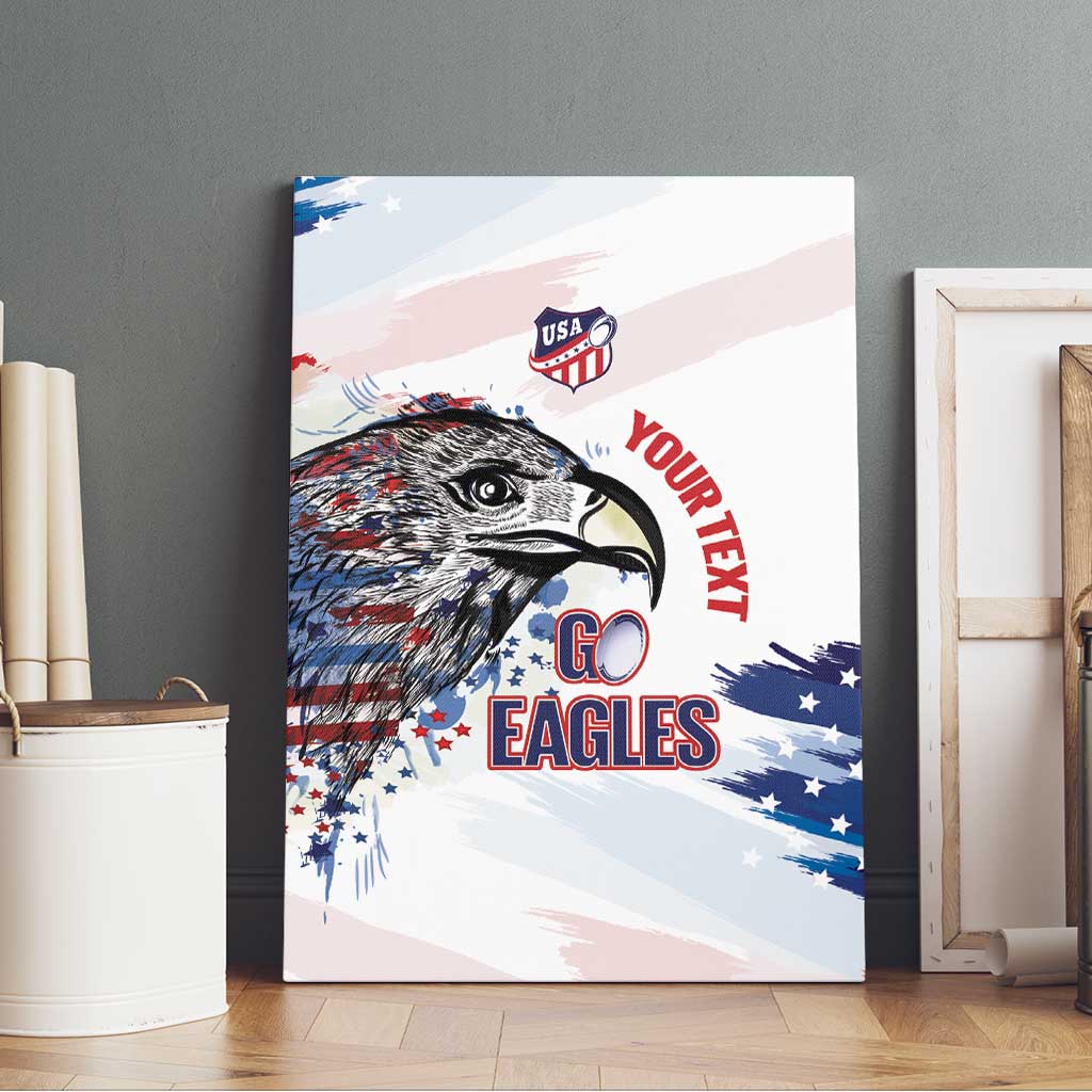 USA 2026 Rugby Custom Canvas Wall Art Go Eagle Brushes Style