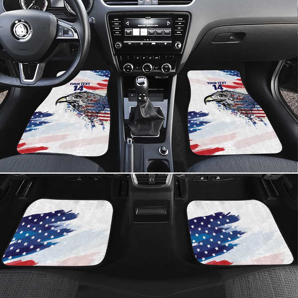 USA 2026 Rugby Custom Car Mats Go Eagle Brushes Style
